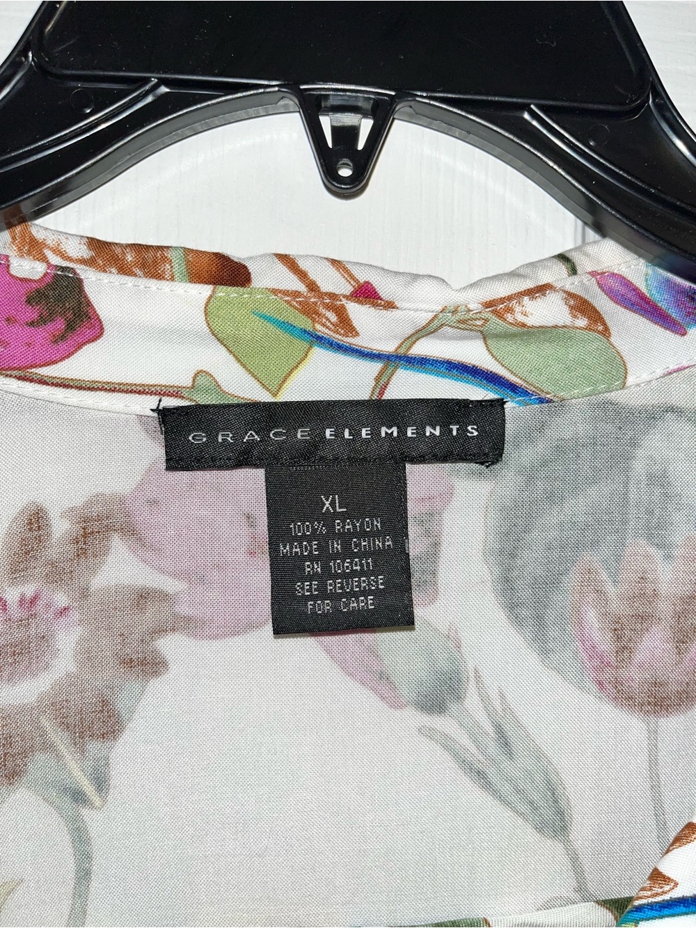 Grace Elements White Floral Print Dress with Multicolor Accents - Picture 4 of 8